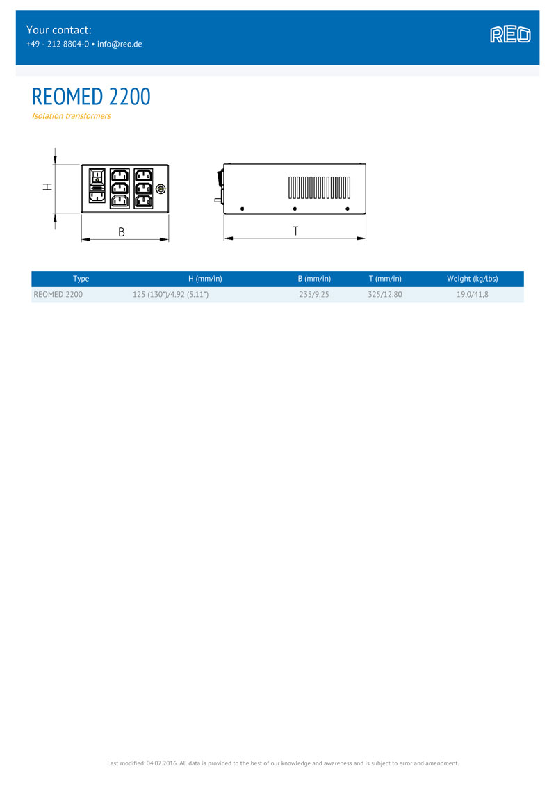 醫(yī)用電源隔離器 REOMED220(圖3)